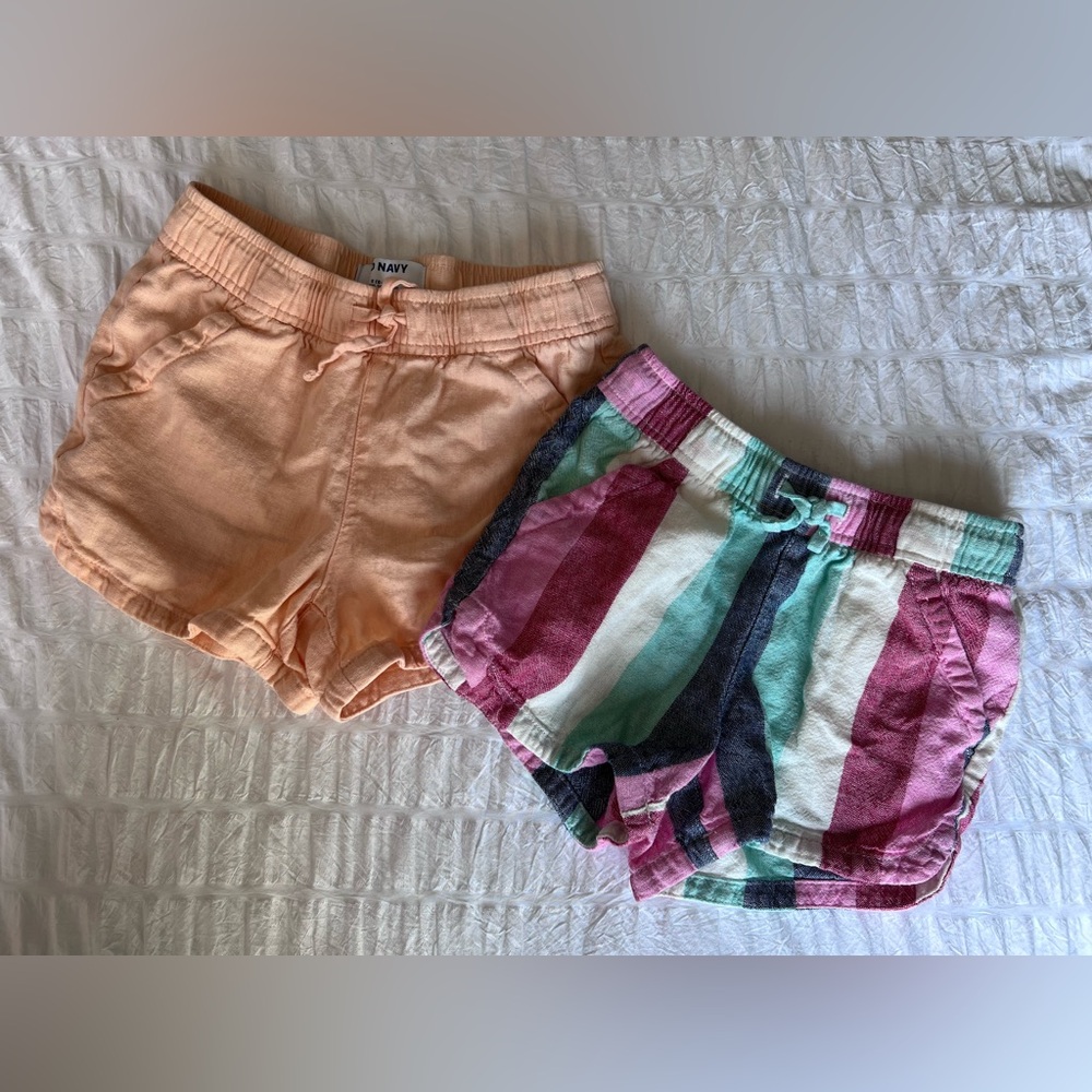 Old Navy Girls Colorful Lightweight Shorts Set Size Small 6-7 Years
